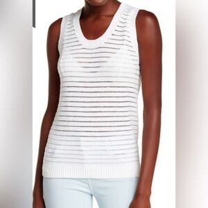 NWOT J Brand sleeveless sweater top with sheer stripes